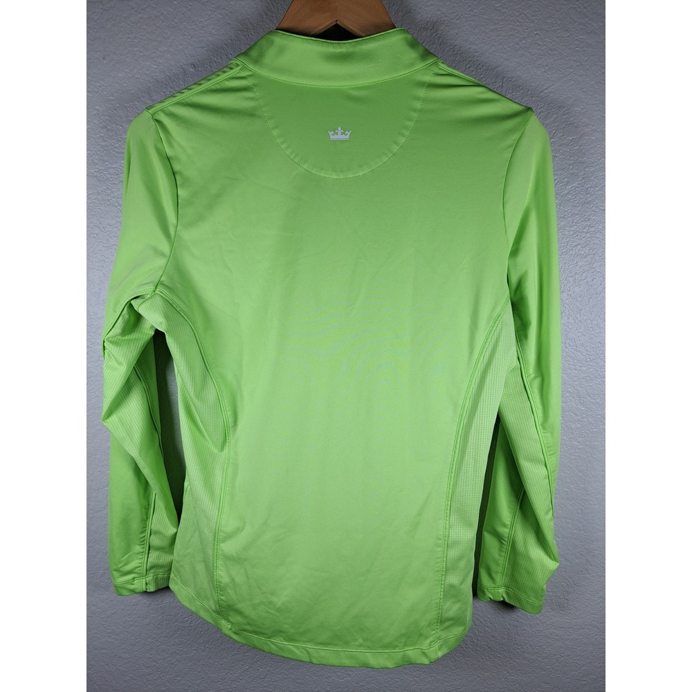 Peter Millar E4 Womens Lime Green 1/4 Zip Cactus Logo Golf Pullover Size M - Picture 3 of 7